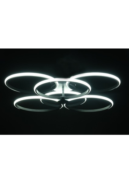 Neptün Modern Tasarım Mutfak - Salon - Yatak Odası - Tavan Siyah Renk Beyaz Ledli LED Avize modelleri