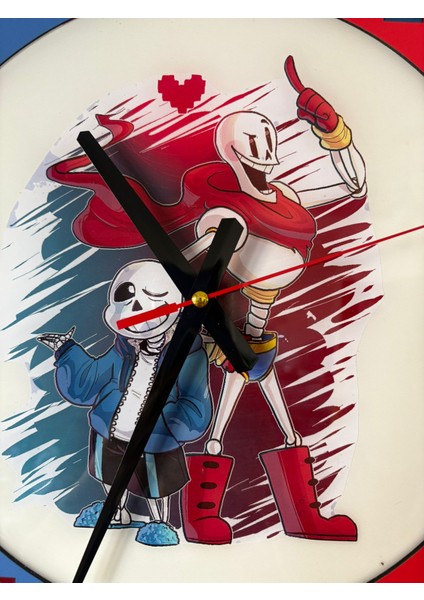 Kıds - Undertale Sans ve Papyrus ( Papirus ) Temalı Çocuk Odası Duvar Saati - 40 cm indirimleri