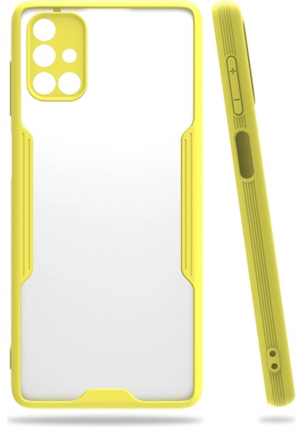 Samsung Galaxy M51 Kılıf Platin Silikon - Sarı Glstd