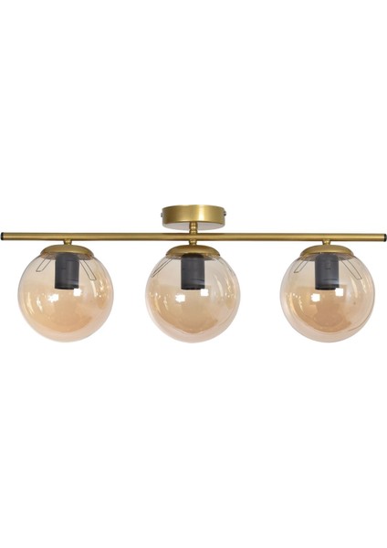 Nika Modern Salon - Mutfak - Yatak Odası Eskitme Bal Cam Modern 3 Lü Avize