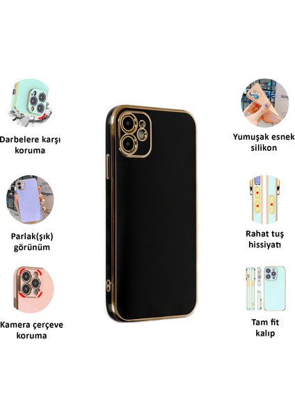 Apple iPhone 11 Kılıf Kenar Detaylı Yumuşak Parlak Silikon modelleri