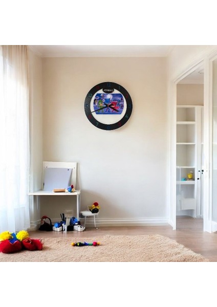 Kıds - Pijamaskeliler (Pj Masks) Temalı Ahşap Çocuk Odası Duvar Saati - 40 cm fiyatları