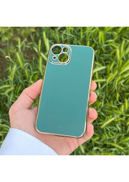 Apple iPhone 14 Kılıf Kenar Detaylı Yumuşak Parlak Silikon