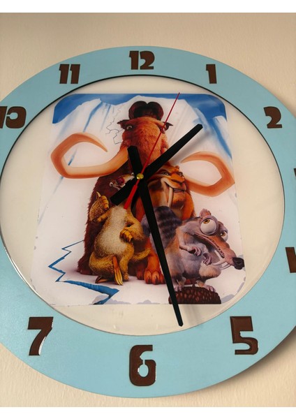 Kıds - Buz Devri Temalı Ahşap Çocuk Odası Duvar Saati - 40 cm modelleri