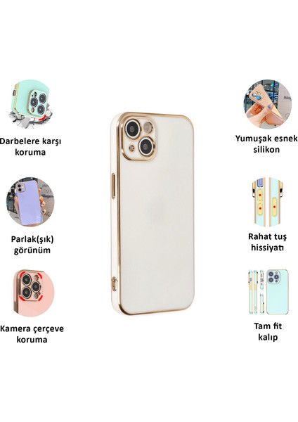 Apple iPhone 14 Kılıf Kenar Detaylı Yumuşak Parlak Silikon modelleri