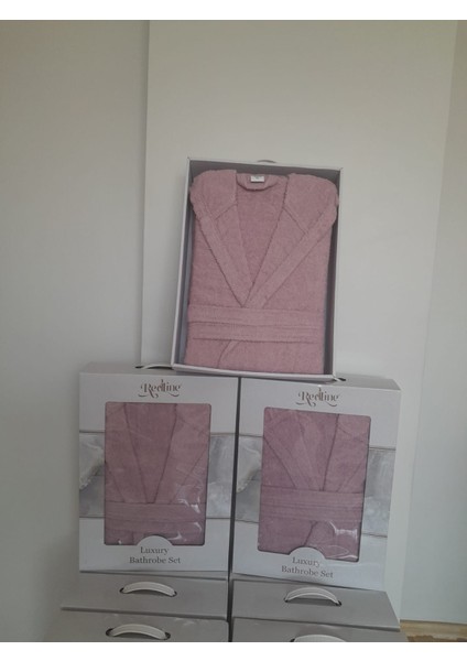 Tek Kişilik Kapşonlu Kutulu Lux Bornoz/luxury Bathrobe Set