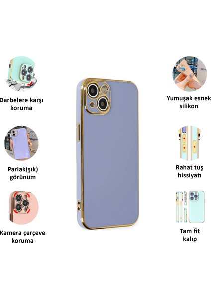 Apple iPhone 14 Kılıf Kenar Detaylı Yumuşak Parlak Silikon modelleri