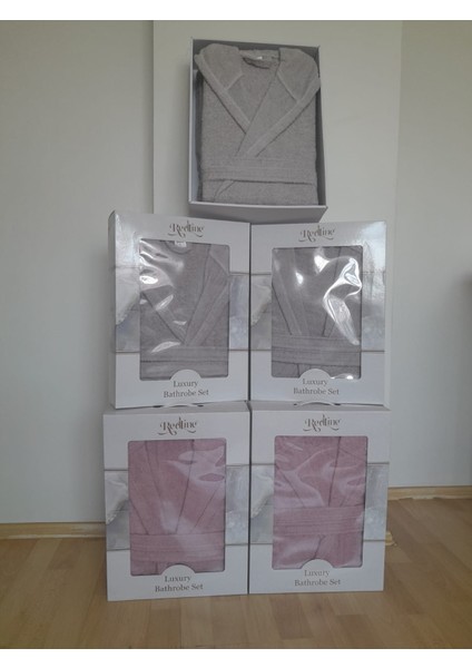 Tek Kişilik Kapşonlu Kutulu Lux Bornoz/luxury Bathrobe Set