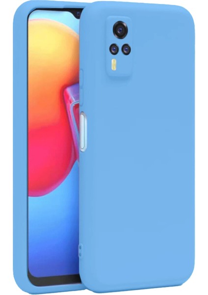 Vivo Y53S Kılıf Nano Içi Kadife Silikon - Mavi Glstd
