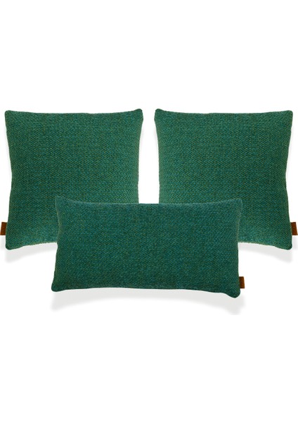 Mira Yeşil Keten 3'lü Kırlent Seti