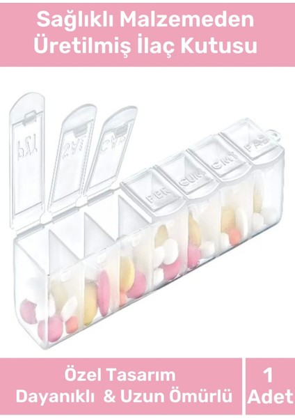 Özel Üretim Sağlık Dostu Abs Plastik Haftalık Günlük 7 Bölmeli Hap Kutusu