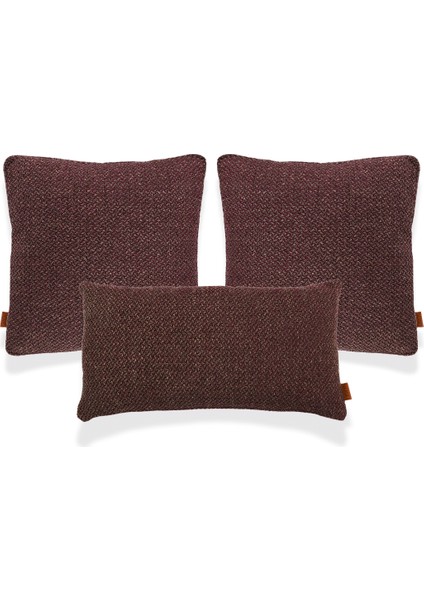 Mira Mürdüm Keten 3'lü Kırlent Seti