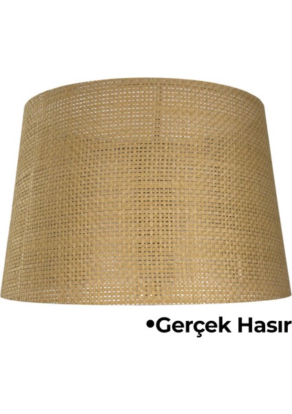 Hasır Hazeran Rattan Doğal Lambader Şapkası