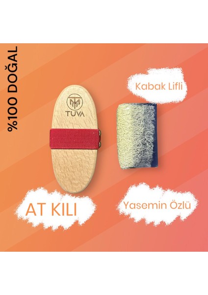 2'li Set Doğal At Kılı Fırça ve Yasemin Özlü Kabak Lifli Doğal Sabun