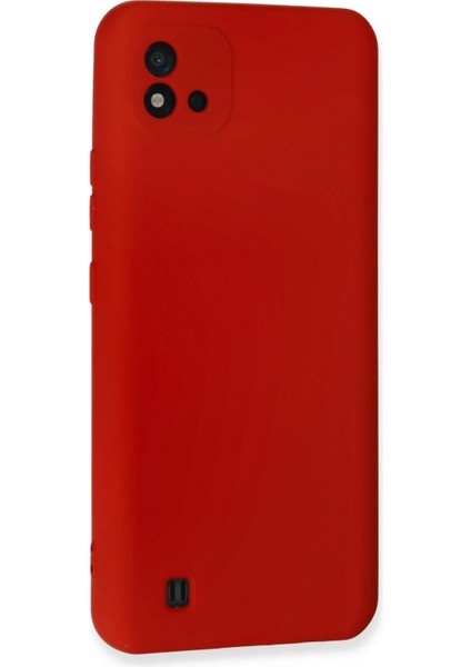 Realme C11 2021 Kılıf Nano Içi Kadife Silikon - Kırmızı Glstd