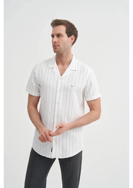 Cazador Regular Fit Uzun Çizgili Kısa Kol Gömlek fiyatları