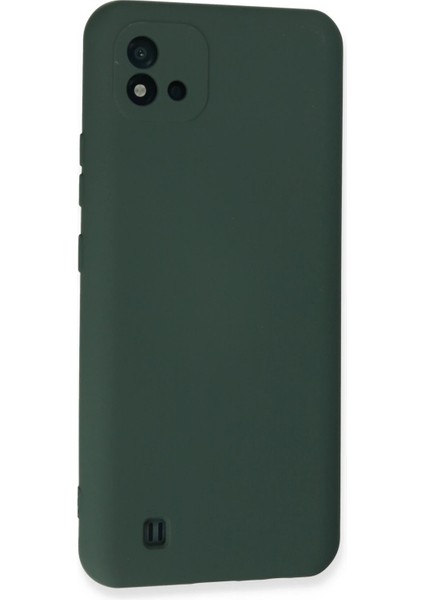Realme C11 2021 Kılıf Nano Içi Kadife Silikon - Koyu Yeşil Glstd