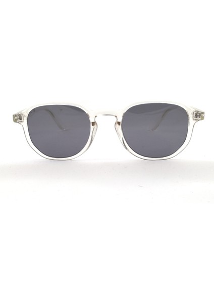 B-5025-C01 Unisex Güneş Gözlüğü Şeffaf Kemik Çerçeve Füme Cam