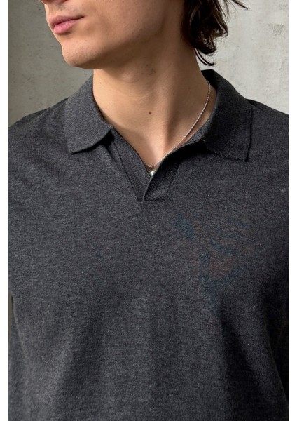 Erkek Oversize Pamuklu Polo Yaka Triko T-Shirt fırsatları