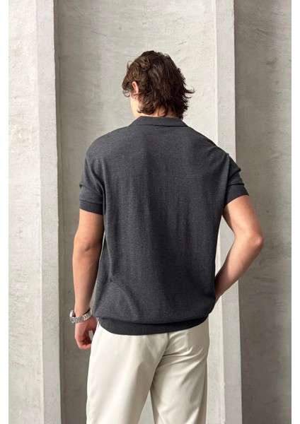 Erkek Oversize Pamuklu Polo Yaka Triko T-Shirt indirimleri