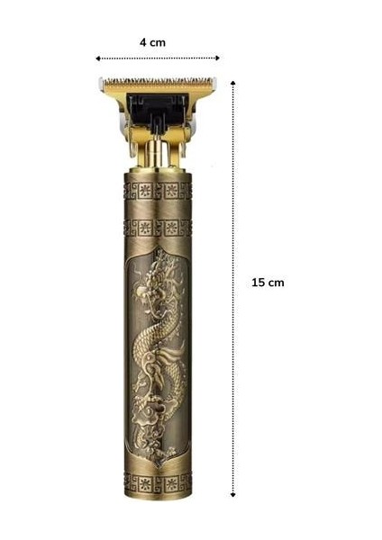 ® Vintage Görünümlü Güçlü 4 Farklı Başlıklı Usb Şarjlı Manuel Tıraş Makinası