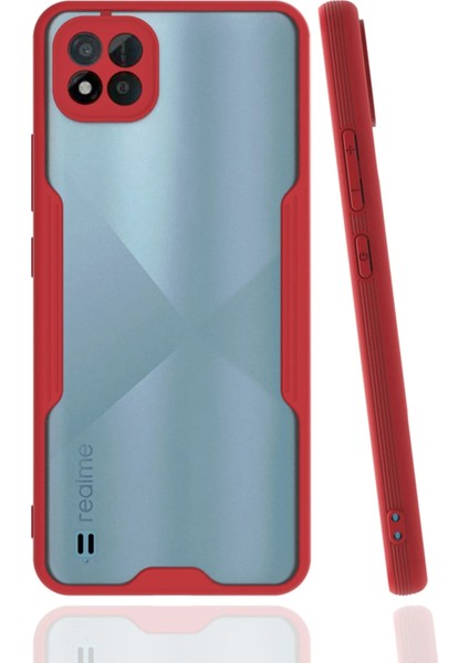 Realme C11 2021 Kılıf Platin Silikon - Kırmızı Glstd