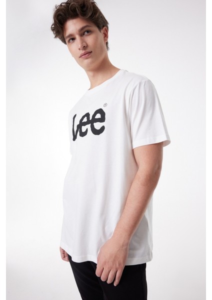 Lee Erkek Regular Fit Grafik Baskılı Beyaz Tişört ML65QAI12