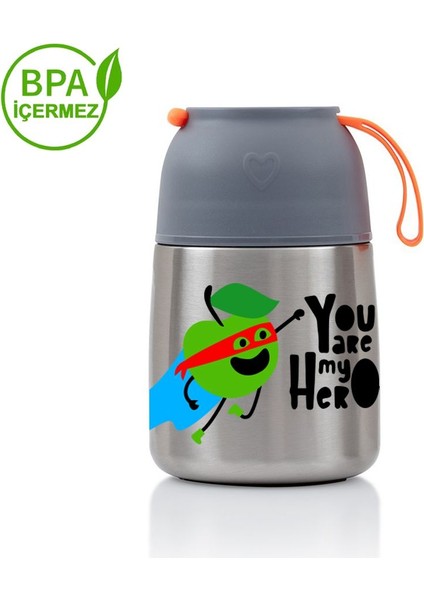 450ML Baskılı Bebek Mama Saklama Termosu Vakumlu Çift Taraflı Termos