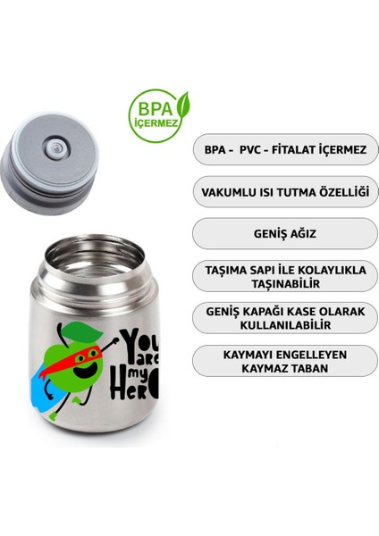 450ML Baskılı Bebek Mama Saklama Termosu Vakumlu Çift Taraflı Termos fırsatları
