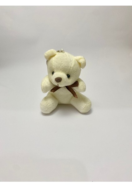 Beyaz Peluş Anahtarlıkla Ayıcık