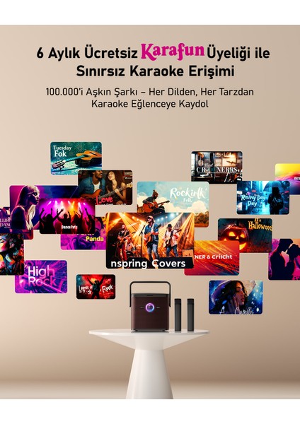 Partybox Shell S3 80W Karaoke Bluetooth Hoparlör Seti, 7.1" Dahili Tablet, 2 Kablosuz Mikrofon, Rgb Işıklı Taşınabilir Ses Bombası, Siyah fırsatları
