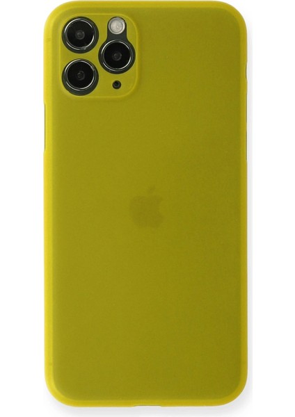 Apple iPhone 11 Pro Kılıf Pp Ultra Ince Kapak - Sarı Glstd