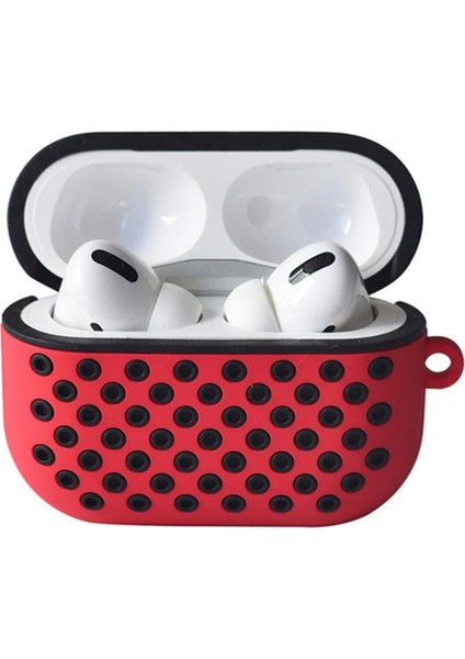 Airpods Pro 2 (2.nesil) Spor Delikli Kılıf - Kırmızı-Siyah Glstd