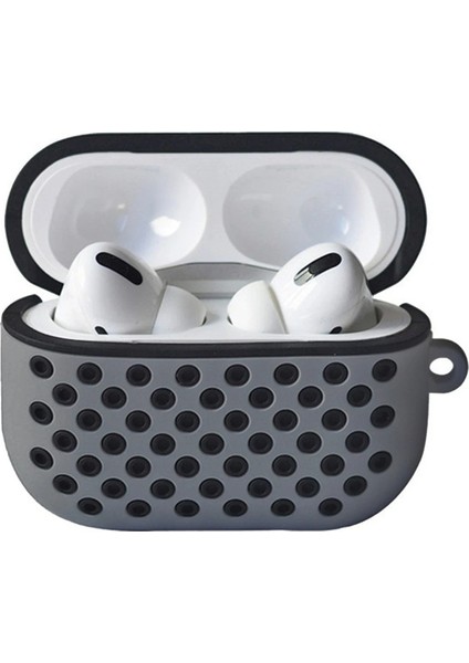 Airpods Pro 2 (2.nesil) Spor Delikli Kılıf - Gri-Siyah Glstd
