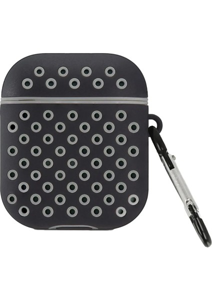 Airpods 2 (2.nesil) Spor Delikli Kılıf - Siyah-Mavi Glstd