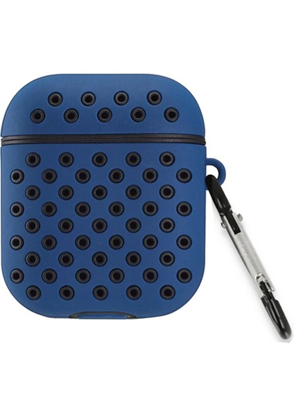 Airpods 2 (2.nesil) Spor Delikli Kılıf - Lacivert-Siyah Glstd
