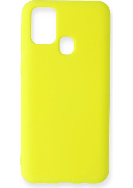 Samsung Galaxy M31 Kılıf Nano Içi Kadife Silikon - Sarı Glstd