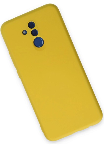 Huawei Mate 20 Lite Kılıf Nano Içi Kadife Silikon - Sarı Glstd