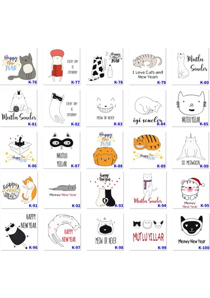 Kedi Tasarımlı Hediyelik Çikolata Kutusu K Serisi (100 Model)