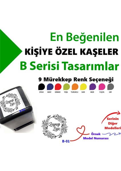 Kişiye Özel Kaşe, Isim Yazılı Kaşeler, Hediyelik Mühürler, Kitap Mührü B Serisi (100 Model)