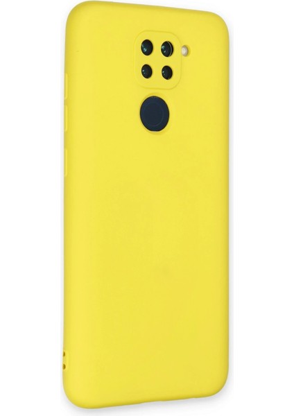 Xiaomi Redmi Note 9 Kılıf Nano Içi Kadife Silikon - Sarı Glstd