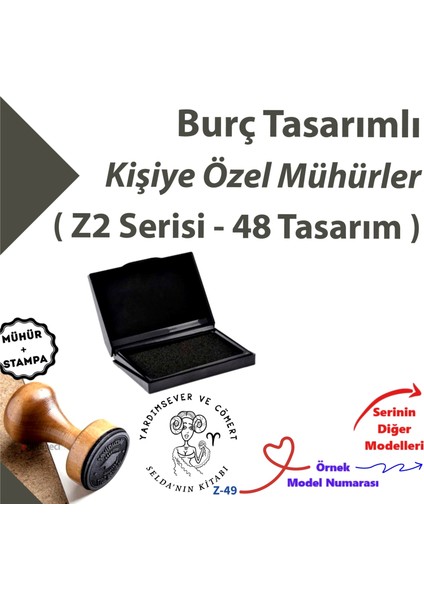 Burçlara Özel Damga, Doğum Günü Hediyesi Burçlu Ahşap Mühürler Z2 Serisi