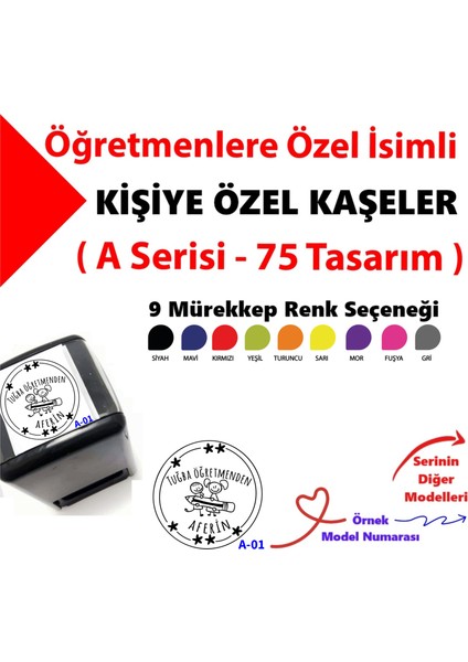 Kişiye Özel Kaşe, Öğretmenlere Aferin Kaşesi, Öğretmene Kaşe A Serisi (75 Model)