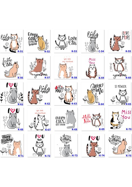 Kedi Tasarımlı Hediye Kutuları, Hediye Setleri, Kedili Kutular K Serisi (100 Model)