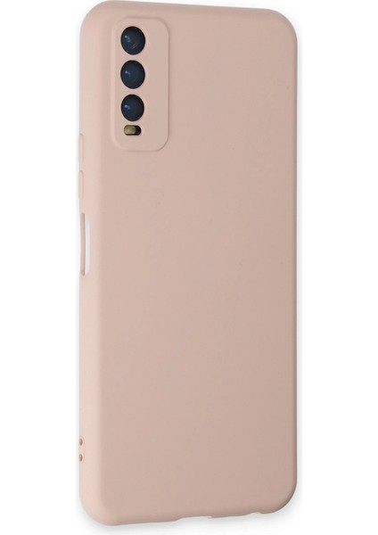 Vivo Y11S Kılıf Nano Içi Kadife Silikon - Pudra Glstd