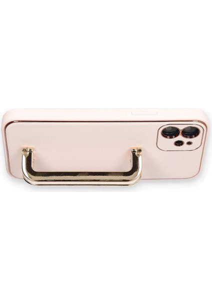 Apple iPhone 12 Kılıf Coco Elit Kapak - Pudra Glstd
