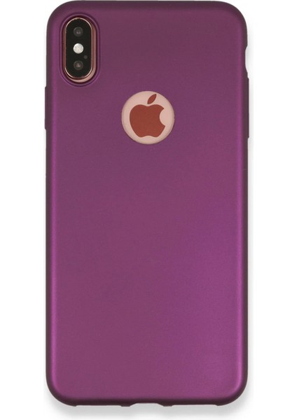 Apple iPhone Xs Max Kılıf First Silikon - Mürdüm Glstd