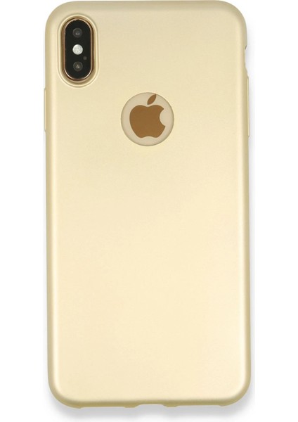Apple iPhone Xs Max Kılıf First Silikon - Gold Glstd