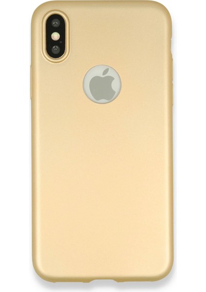 Apple iPhone X Kılıf First Silikon - Gold Glstd