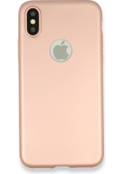 Apple iPhone X Kılıf First Silikon - Rose Gold Glstd